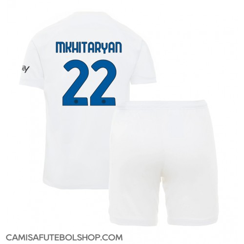 Camisa de time de futebol Inter Milan Henrikh Mkhitaryan #22 Replicas 2º Equipamento Infantil 2023-24 Manga Curta (+ Calças curtas)